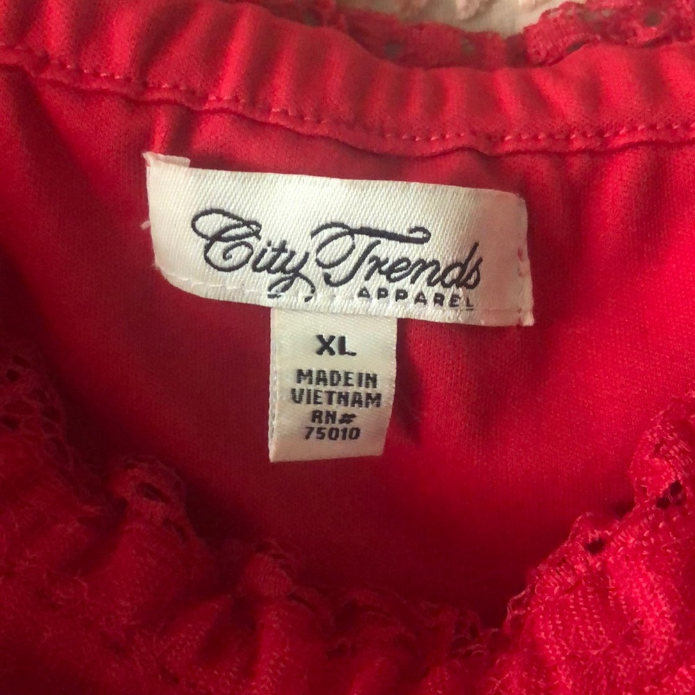 Strapless red lace dress - Picture 6 of 6